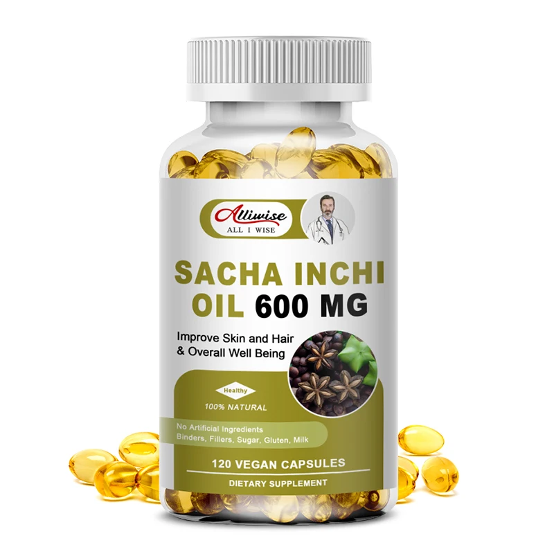 Alliwise OEM 120 pcs Sacha Inchi Oil Softgel Sacha Inchi Seed Extract Rich In Omega 3 Fatty acid Skin Health Supplement