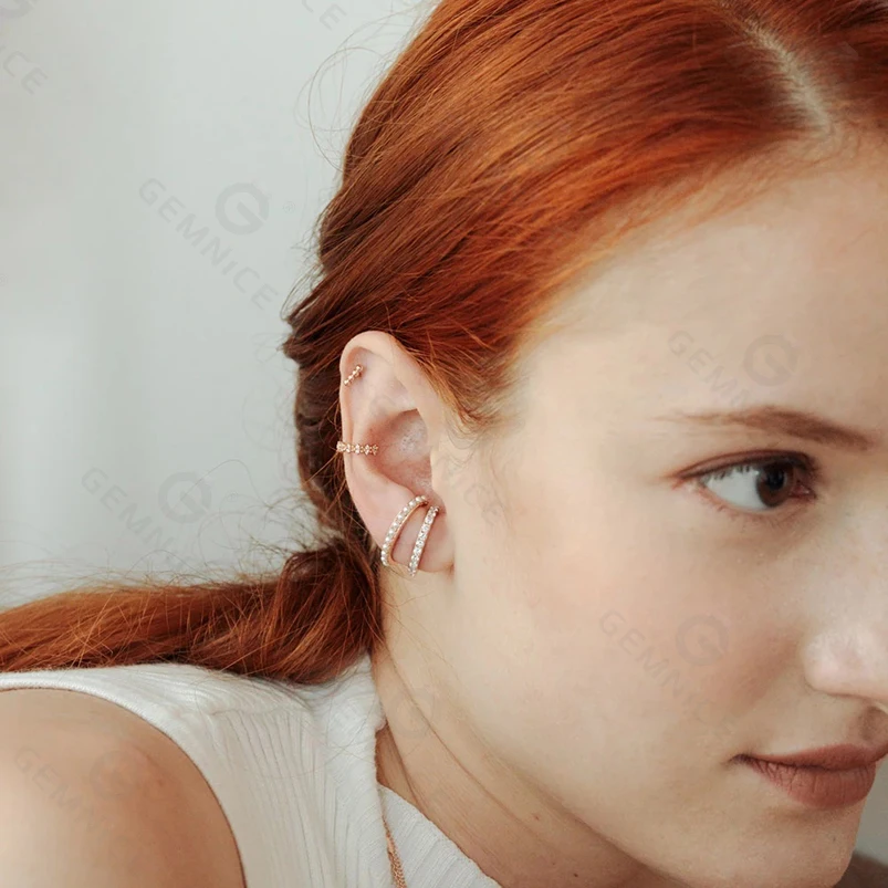 Gemnel bridal jewelry findings women 925 silver gold plated cubic zirconia hook stud earrings