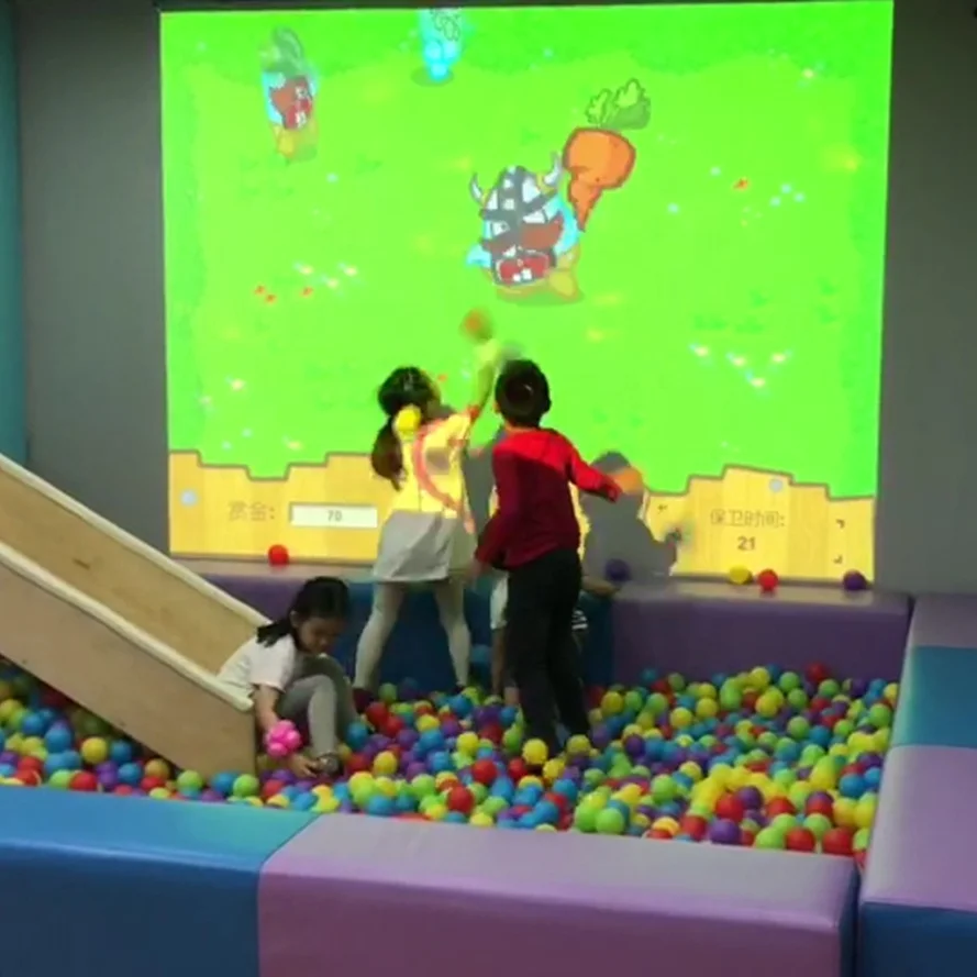 Chariot basic version interactive smash wall ball games projection system for kids playground.