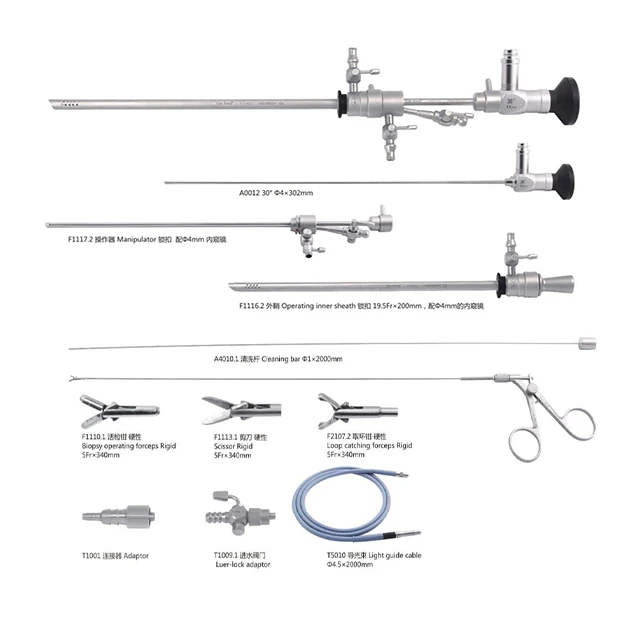 Medical Gynecological Endoscope Complete Set with Instruments and Sheathed Hysteroscopic Surgery Set