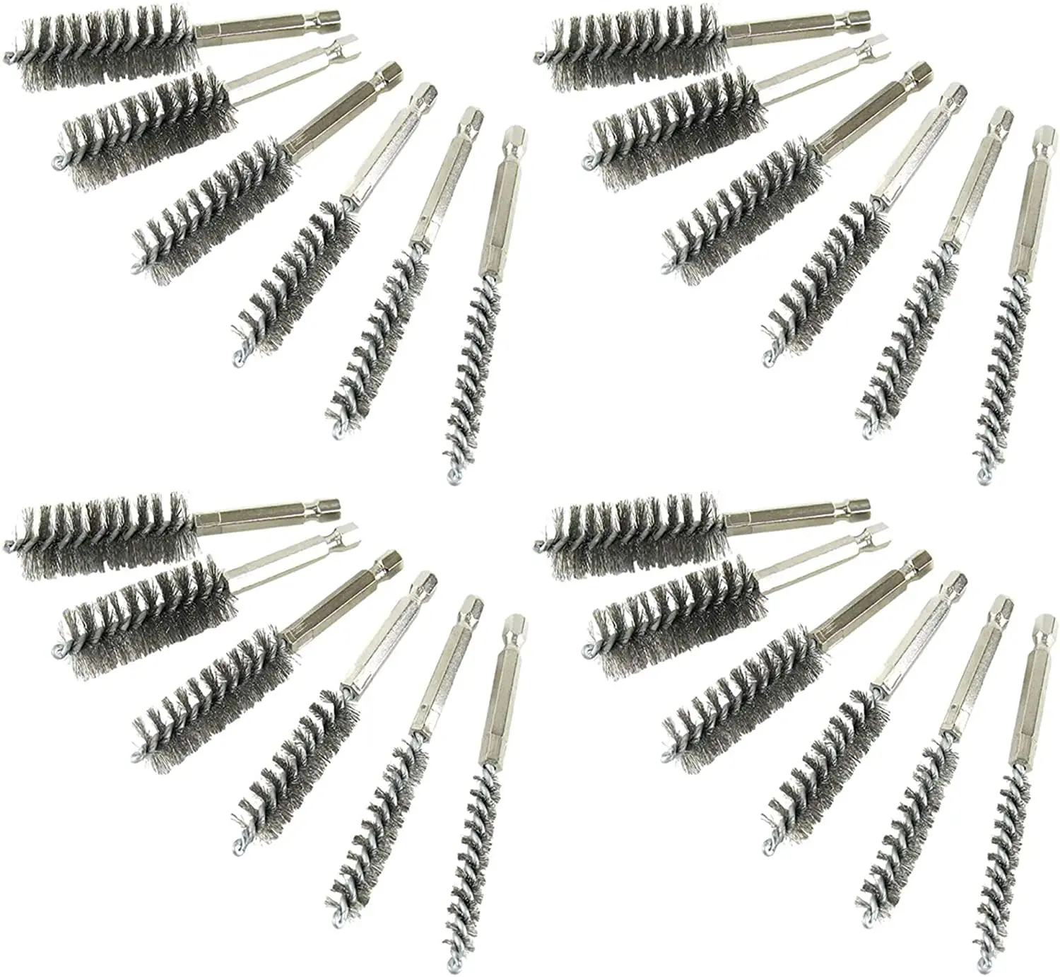 Stainless Steel Bore Brush Stainless Steel Bristles Wire Brush for Power Drill Cleaning Wire Brush Stainless