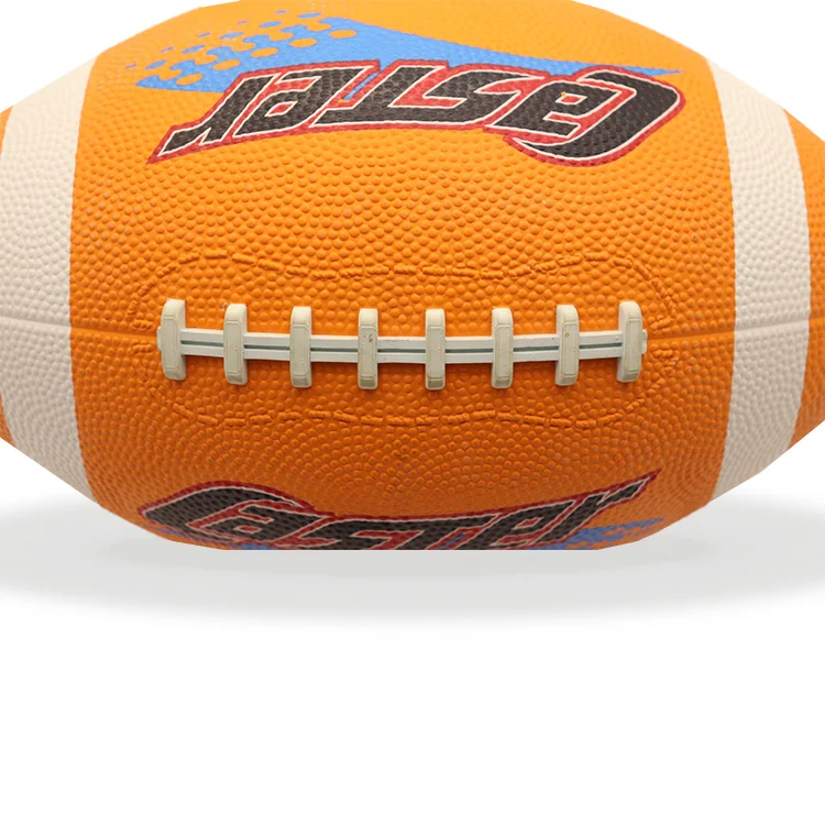 High Quality Orange Outdoor Team Sports Training Equipment Children Kid Game Beach Toy Match Rugby Ball Size 9With Printed Logo