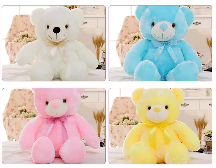 Wholesale 30cm 50cm 75cm Light Up  Star Giant Teddy Bear Stuffed Teddy LED Toys  Musical peluches oso de peluche Teddy Bear