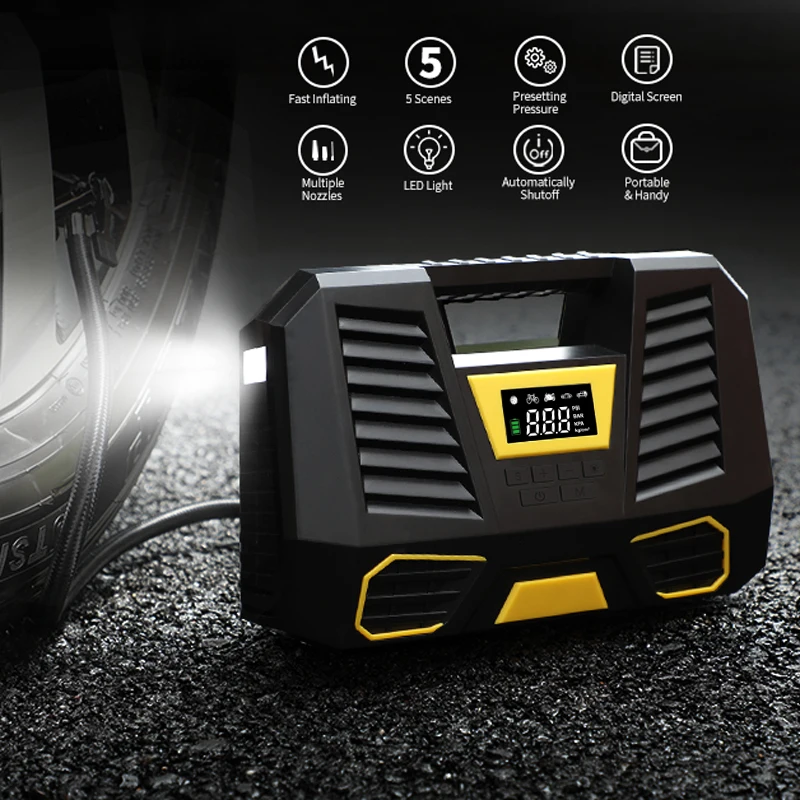 CARSUN Best-selling Cordless Motorcycles Tire Inflators Recharge 22 Cylinder Bike Tyre Air Compressor