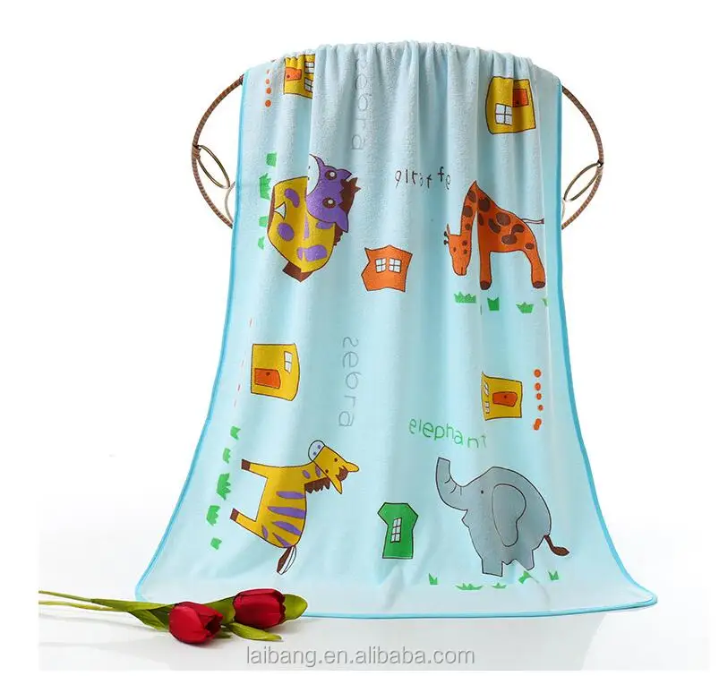Wholesale Low Price cartoon Towel Microfiber Bath Towel 70x140 with Custom Printing