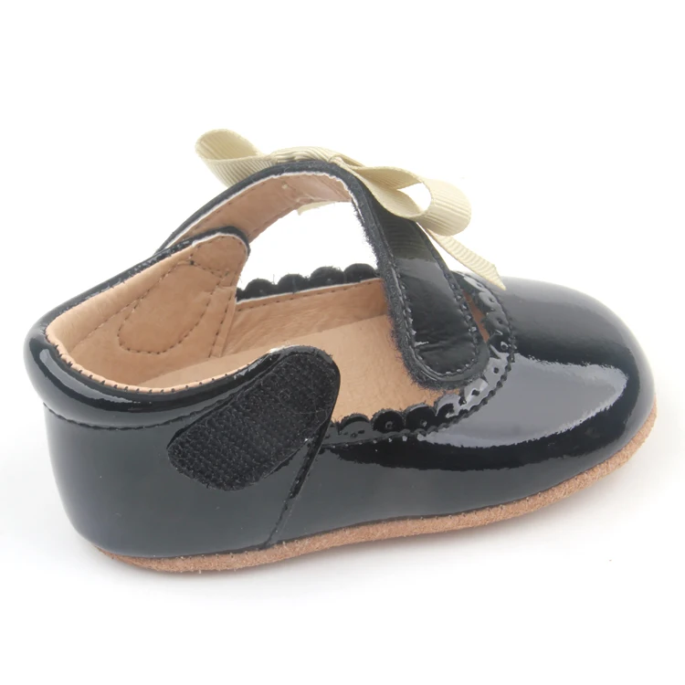Cute Bow Cheap Tbar Shoes Wholesale Top Quality Genuine Leather Baby Dress Shoes
