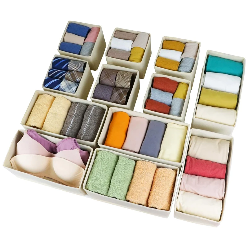 Cloth storage box wardrobe dresser organizer cube fabric container basket portable wardrobe divider