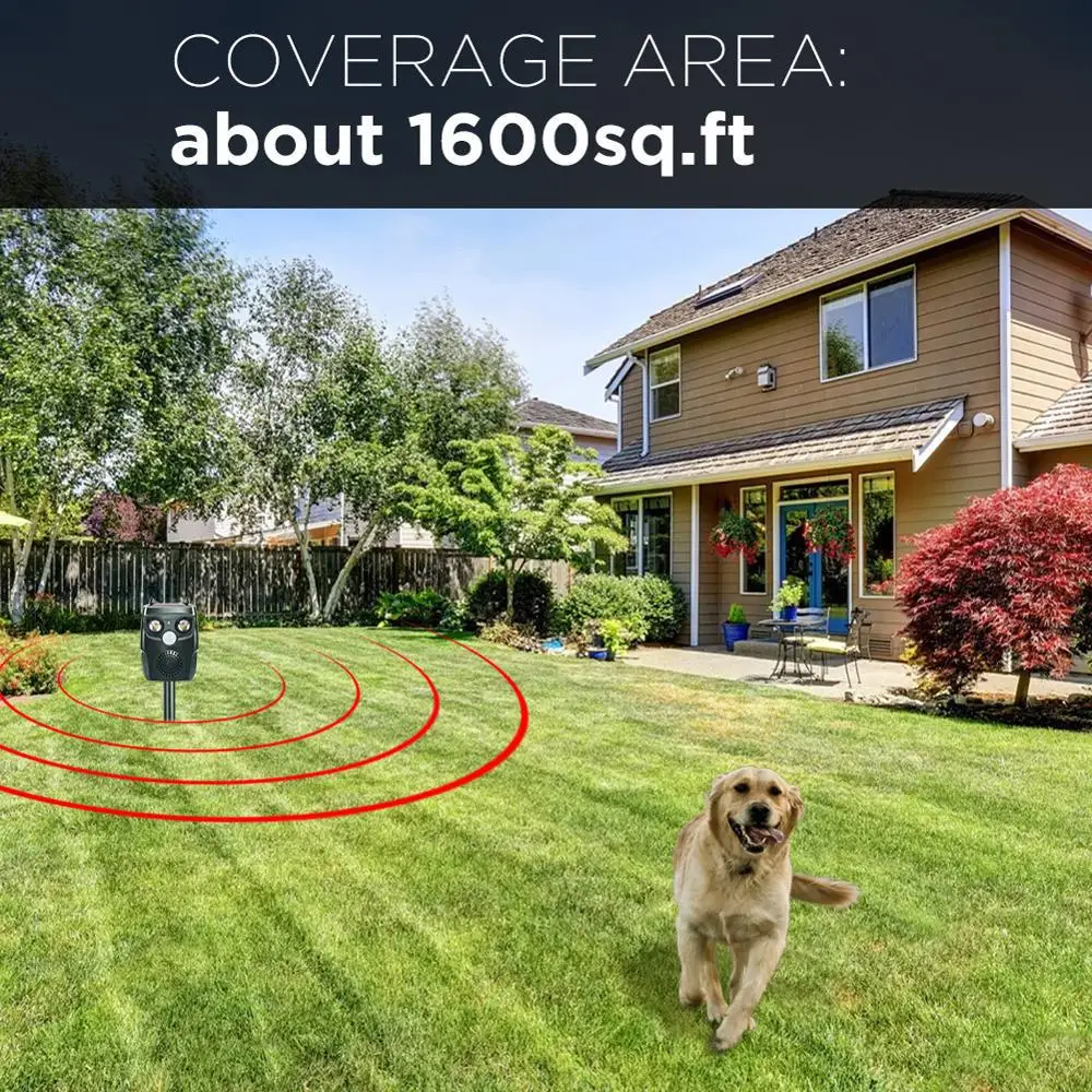 Ultrasonic Solar Powered Animal Repeller Repellent Outdoor  Waterproof Dog Repellent with Motion Sensor for Yard Farm Garden