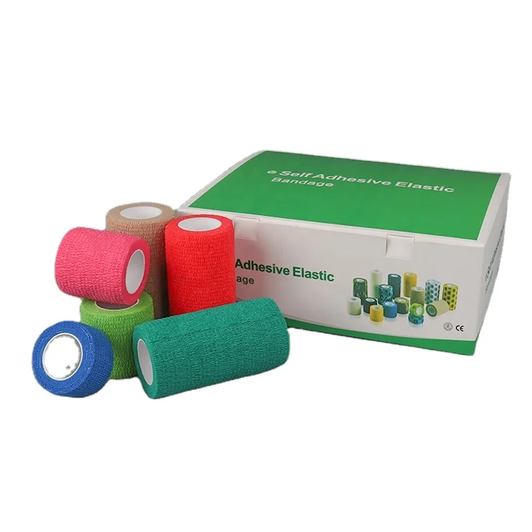 Bulk Wholesale Custom Logo Printing Medical Supplies non-woven self-adhesive bandage Cohesive Elastic Bandage
