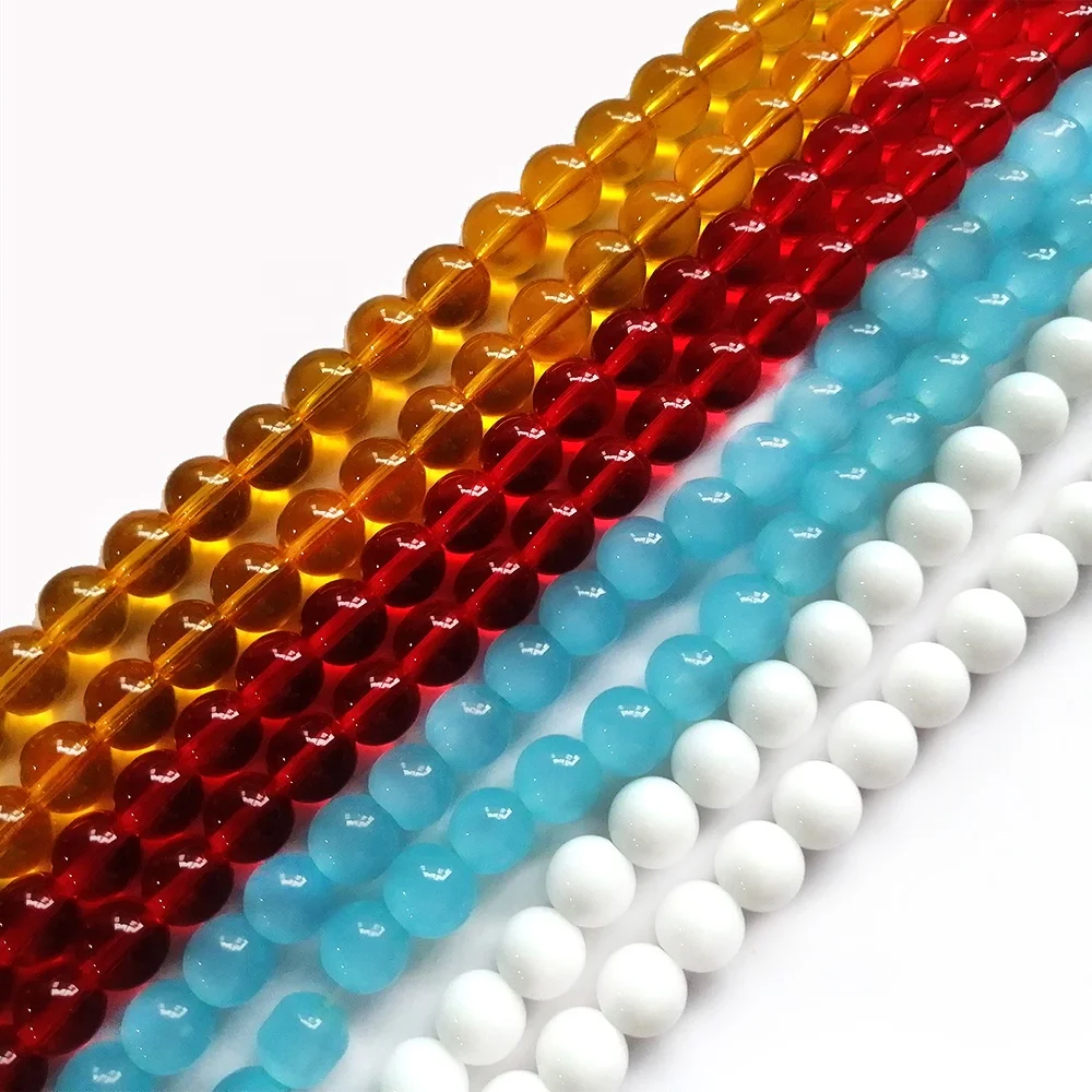 Small Size Clear Glass Assortment Color Crystal Wholesale Solid Round Beads for Jewelry Making