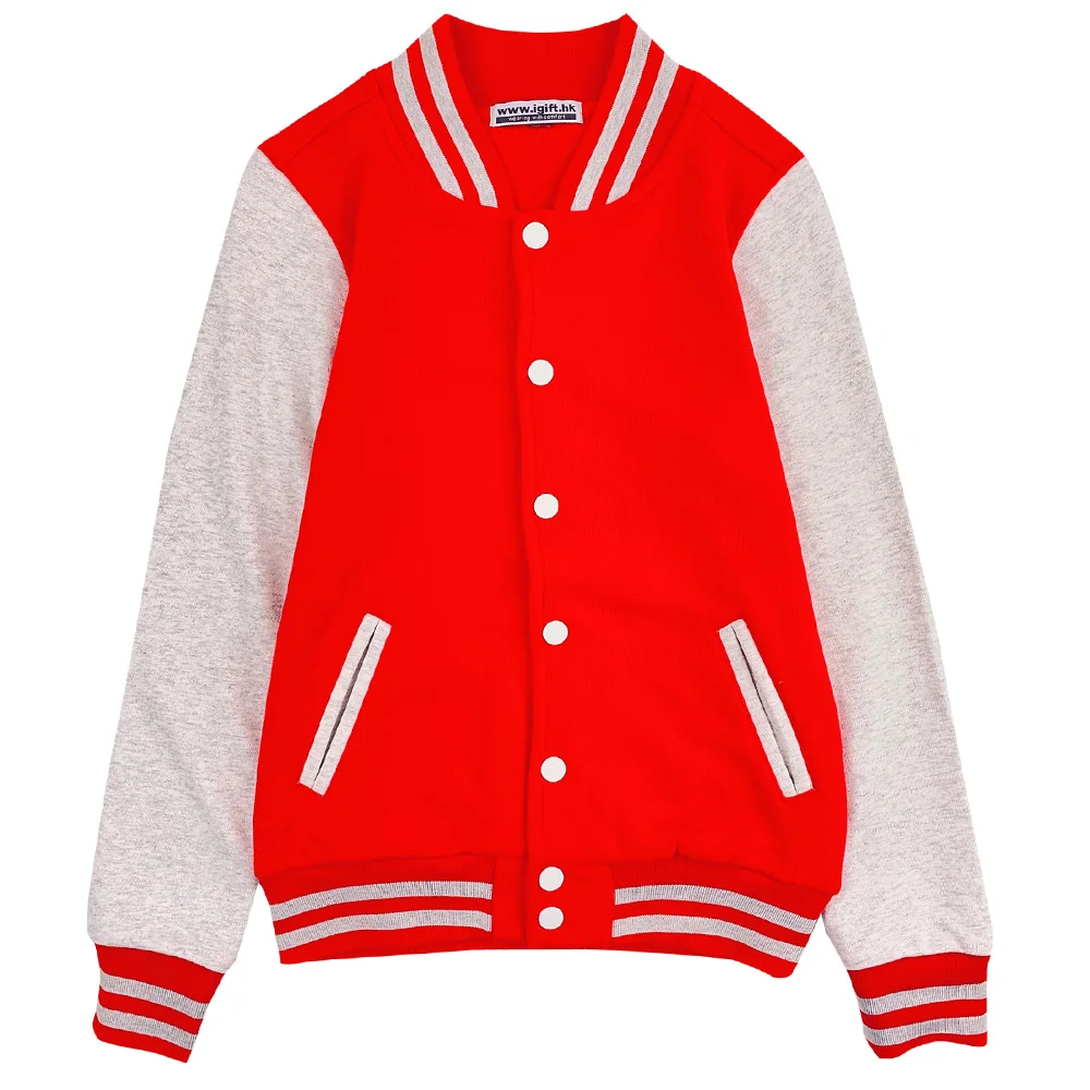 Top Quality Mens Varsity Jacket Red Cotton Fleece Bomber Letterman College Jacket Men Versity Jacket