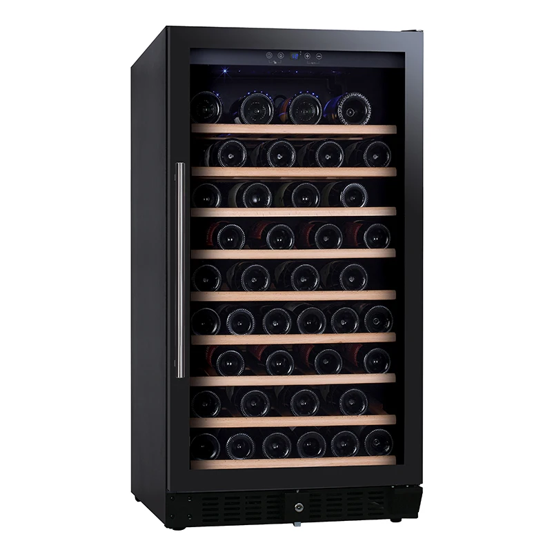 Vinopro 270L Smart Wine Cooler Fridge Full Glass Door Black Rimless 96 Bottle Red Wine Cellar Refrigerator With Compressor