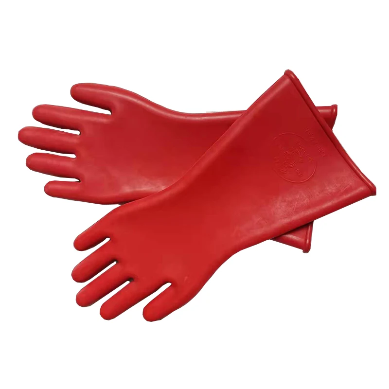 Wholesale ex factory price quality safety electrician Straight Cuff Nature Rubber Gloves