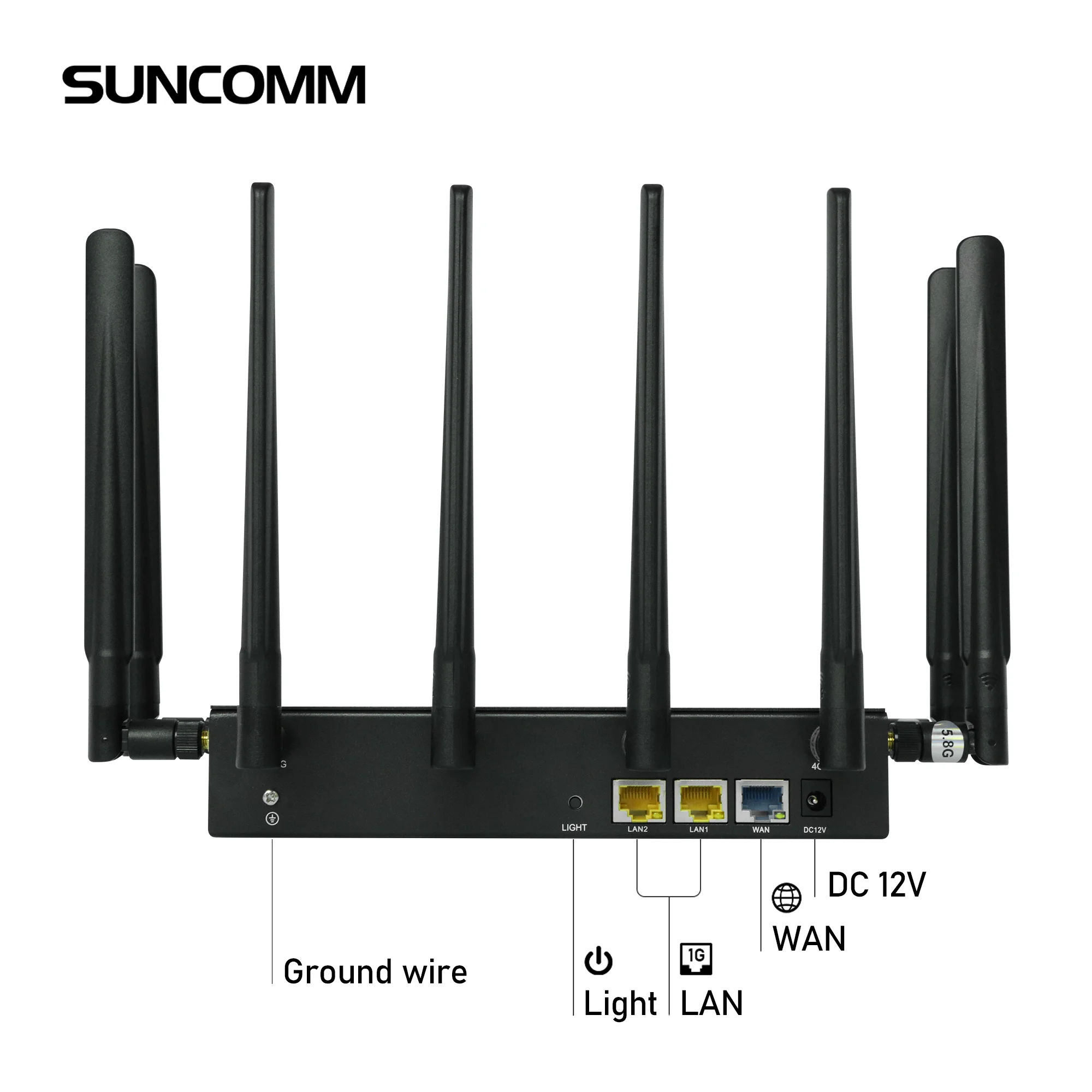 Suncomm External Antenna Home Office Industrial Lte Enterprise 5G Router With Sim Card Slot