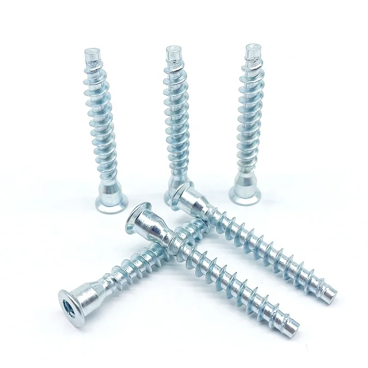 Carbon Steel Blue Zinc Plated Metric Flat Point Allen Socket Furniture Wood Confirmat Screw 5x50