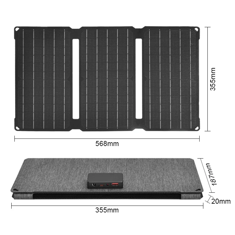 Outdoor camping Ip68 small foldable solar panel 30w monocrystalline silicon portable solar panel