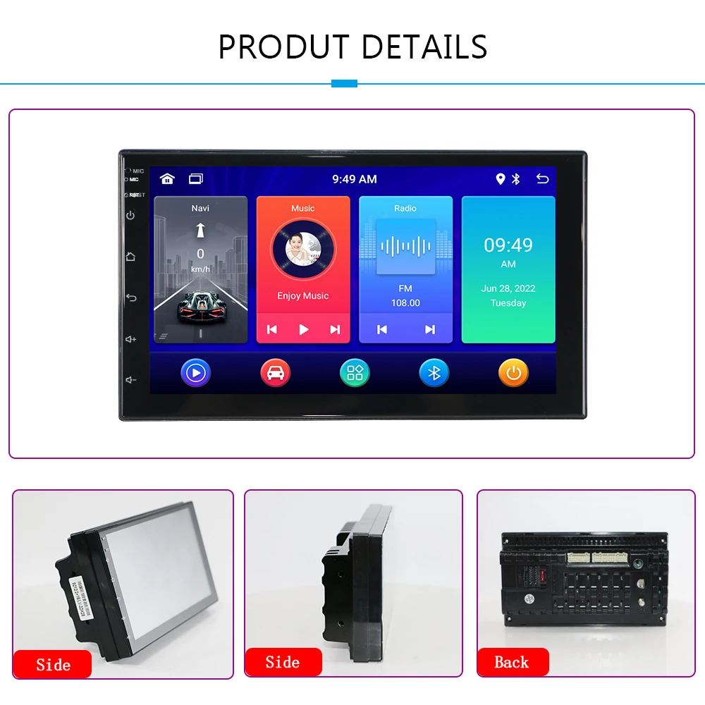 LELV M17 Universal 1 Din 2 Din 7' 9' 10' Ips Touch Screen Gps Wifi Rear Camera Android Car Dvd Radio Android 13 Mp5 Player