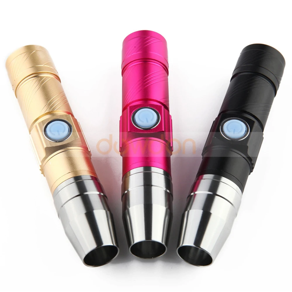 USB Rechargeable 365nm Ultraviolet Purple UV Flash Light Money Fluorescent Jewelry Detector Black Light Flashlight
