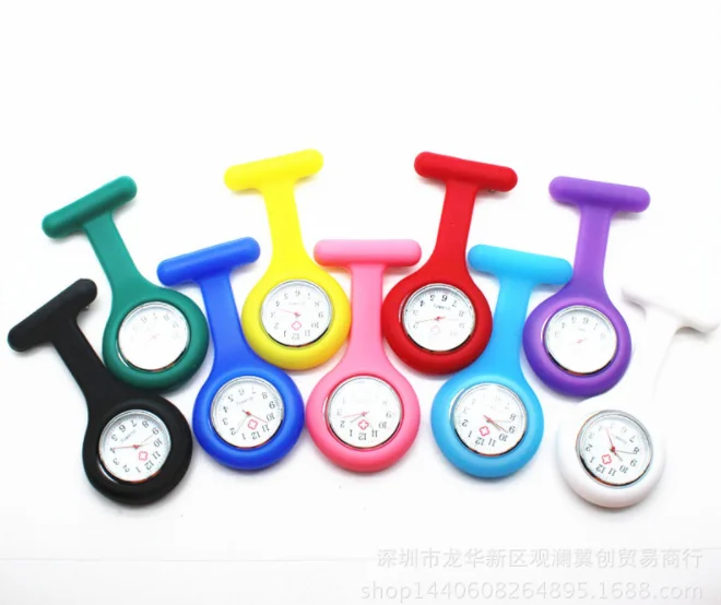 
Factory supply Stainless Steel and Silicone Nurse Watch Pocket Watch Mechanical Quartz Movement Nurse Watch 