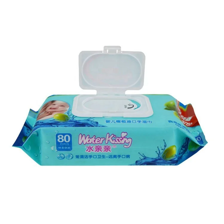 Plastic lid push clean wet wipes for baby