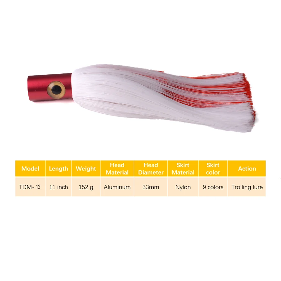 12inch Marlin tuna trolling lure colorful skirt lure big game fishing lure sea fishing