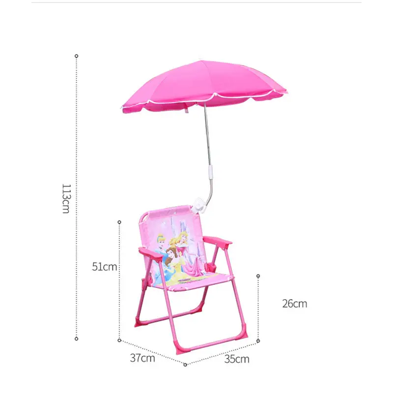 Outdoor portable folding children chair backrest chair seaside photo seat kids beach chair with umbrella