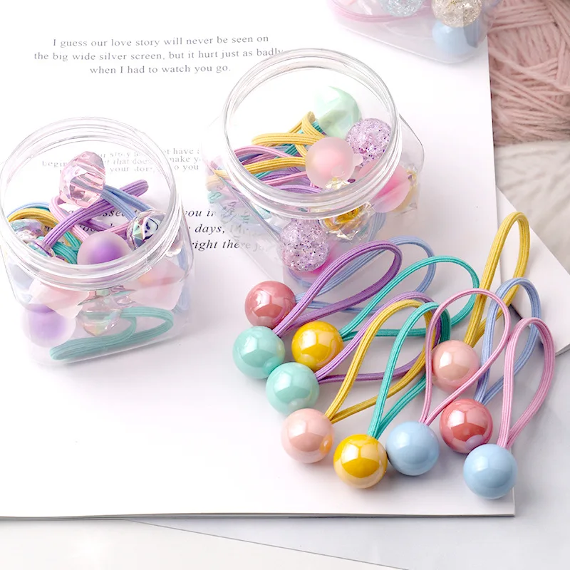 10/Set Baby Girls Hair Rope Cute Quicksand Candy Color Hair Bands Children Lovely Scrunchies Rubber Bands Kid Hair Accessories