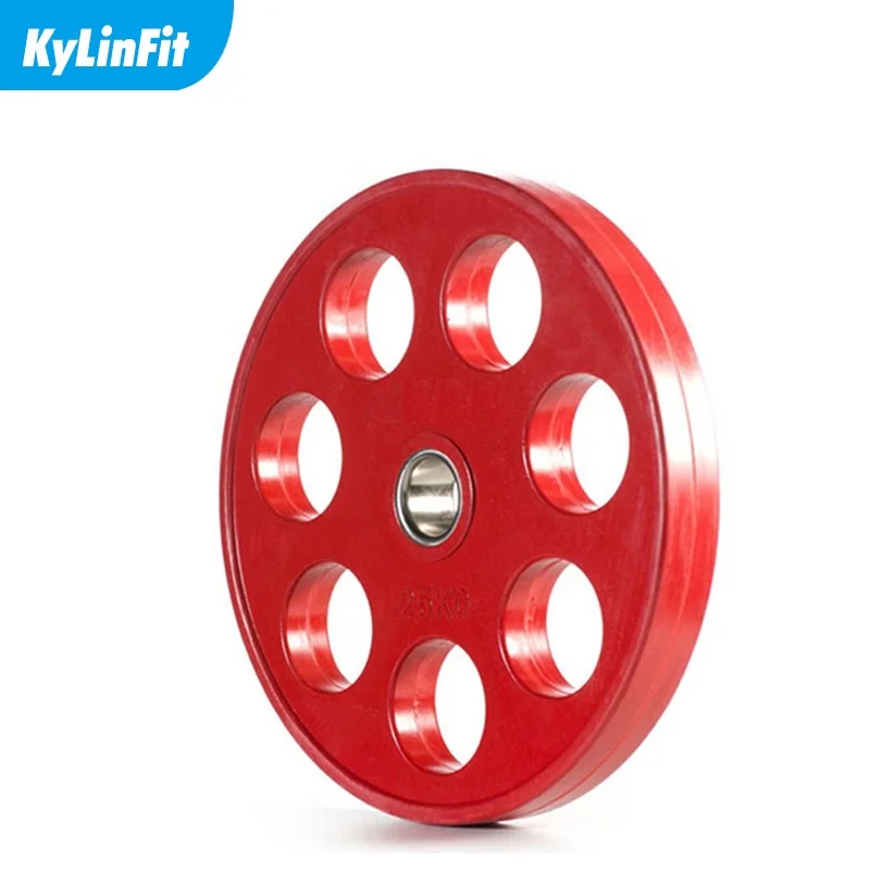 Customized Barbell Weight Bumper Plate Rubber Cover With 7 Holes