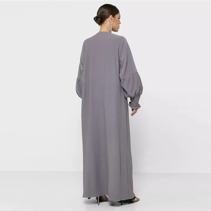 Solid Color Most Beautiful Pretty Cuff Dress Wholesale Turkish Abaya Islamic Clothing Muslim Women  Jubah Cotton