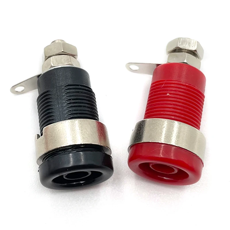 Nickel Plated High Voltage Terminal Safety Protection Binding Post Nut Terminal Blocks 4mm Banana Plug