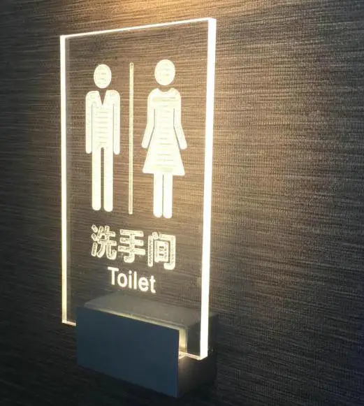 Led light customized acrylic toilet plate engraved OEM