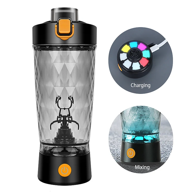 USB Rechargeable Electric Mixing Portable Protein Powder Shaker Bottle