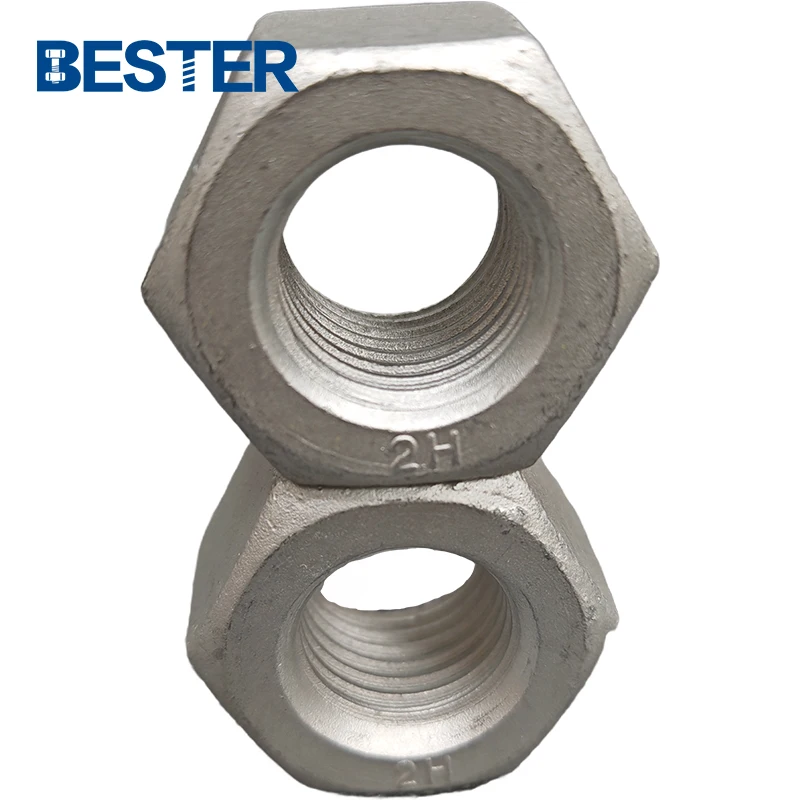 Popular Recommend High Strength Fasteners PTFE Teflon Coated Zinc Planting ASTM A194 2h Heavy Hex Nuts