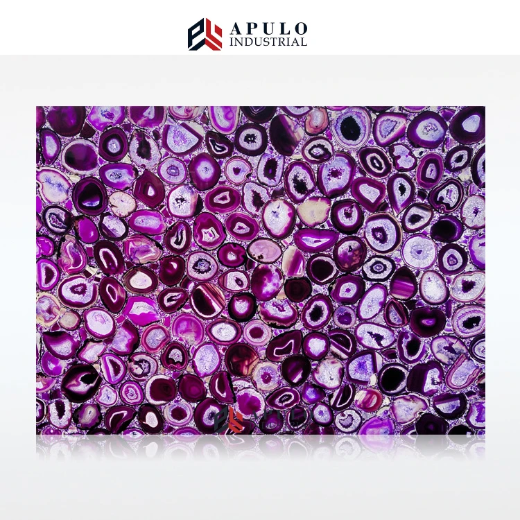 Hotel and home decor Elegent luxury natural amethyst gem stone slabs
