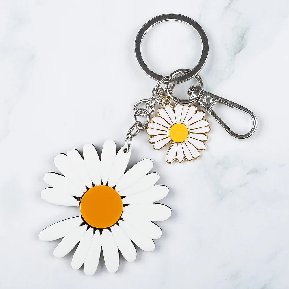 Promotional Keyring Custom Logo Key Holder Cute Flower Key Chain Rose Gold Hard Soft Enamel Metal Keychain