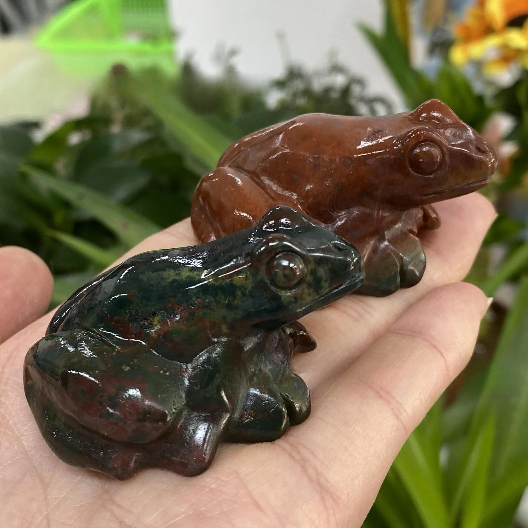Заводская Настройка натуральный кристалл статуя лягушка орнамент Фигурка Кристалл Резьба для подарка
