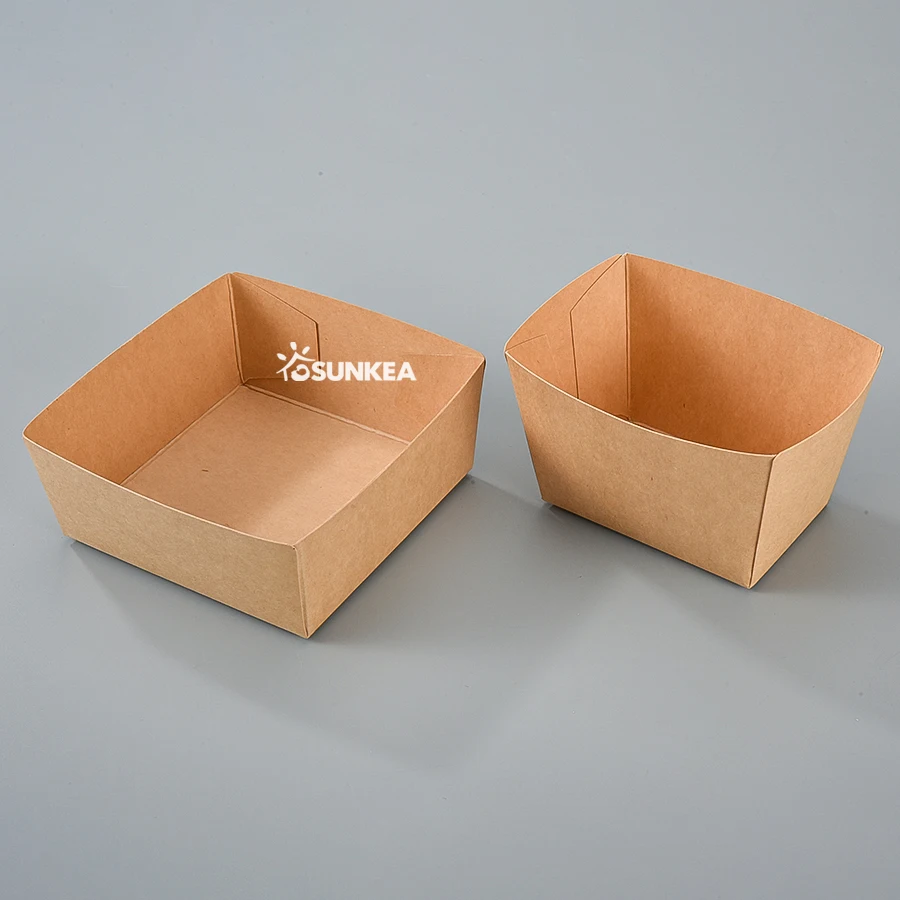 Wholesale Disposable Take Away Food Grade High Quality Customized LOGO Printing paper food tray