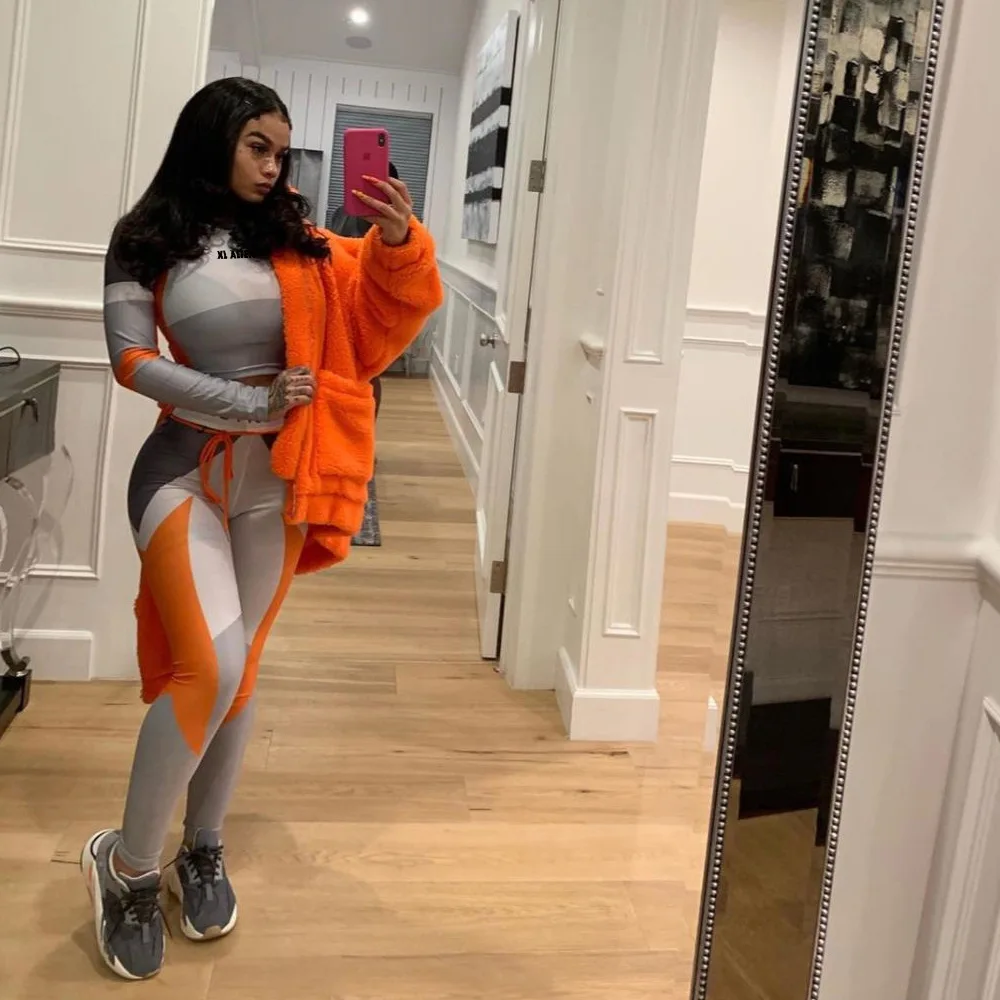 New Gym Activewear Conjunto Deportivo kl alien Women Workout Clothing Long Sleeve Kl alien Two Piece Yoga Sets Fitness women