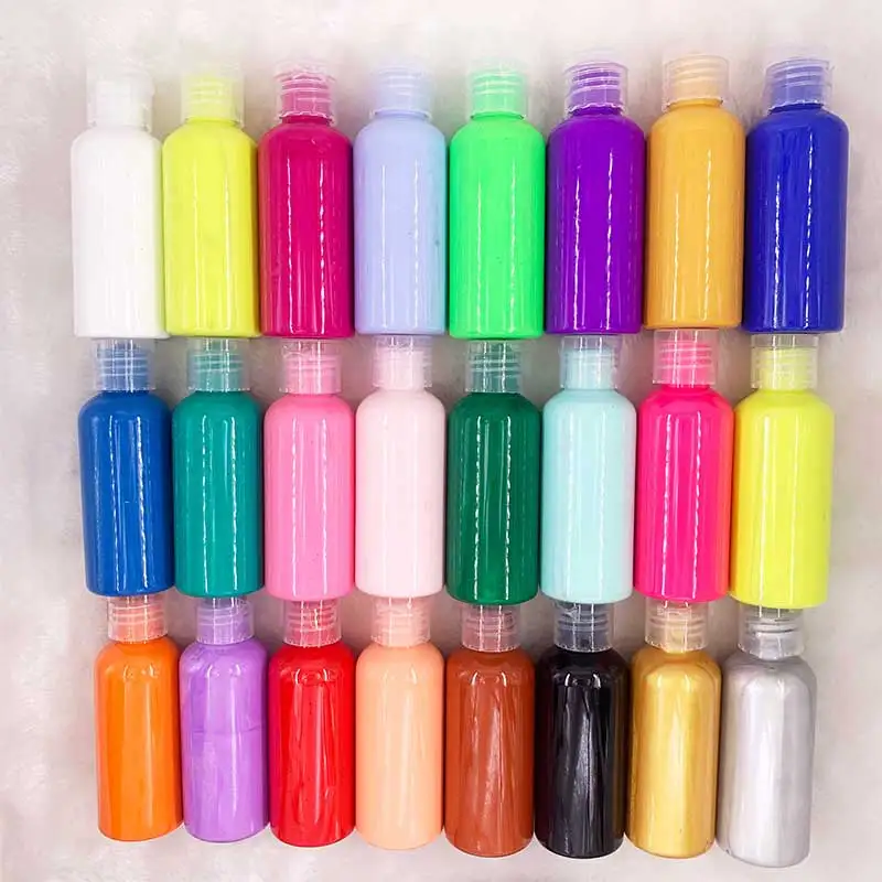 Жидкие медведи краска Amazon горячая Распродажа нетоксичные принадлежности Рисование Искусство жидкость медведи 60 мл Профессиональная DIY акриловая жидкая краска