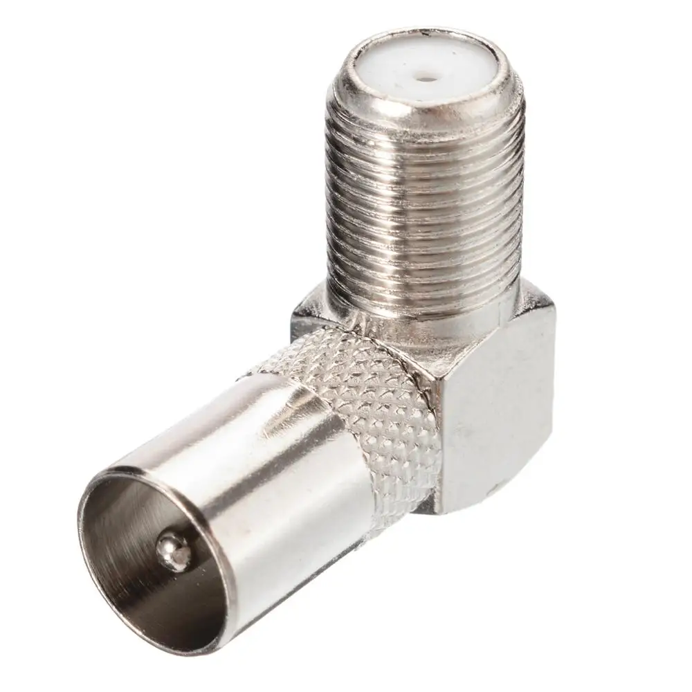 Right Angle 90 Degree Connector F Female toTV IEC PAL Male Connector Adapter For TV Antenna