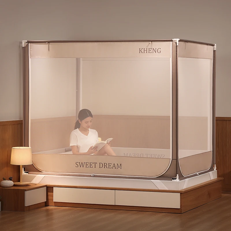 Sweet Dream Advanced T-Opening Door Anti-Fall Mosquito Net & Bed Canopy for Bedroom