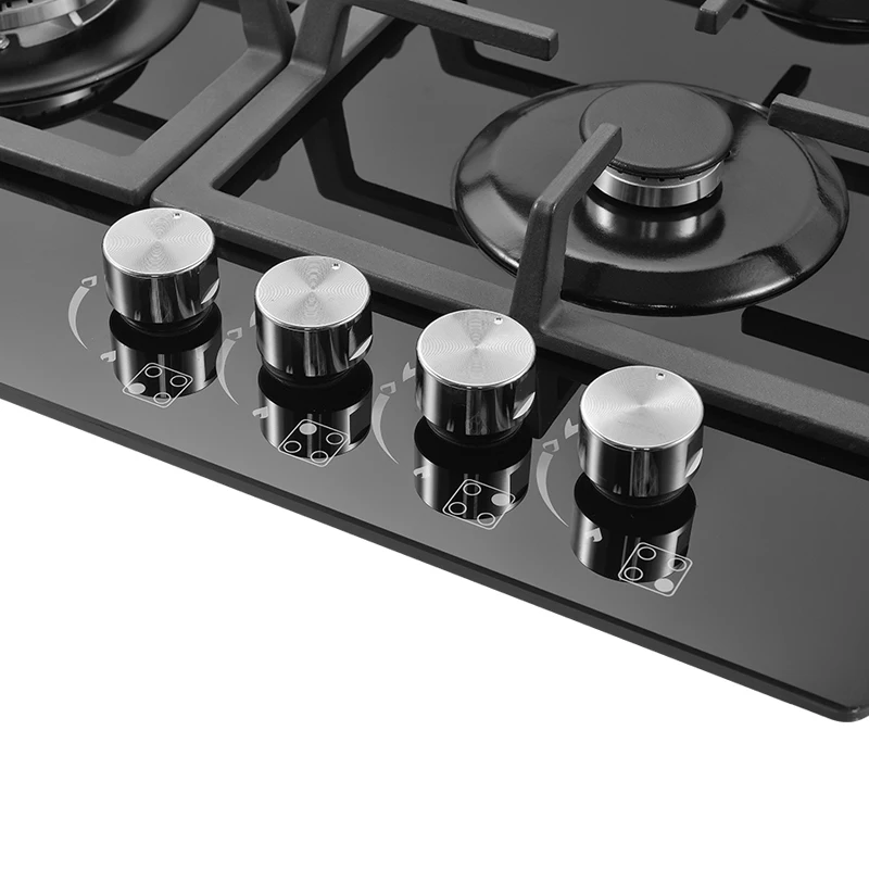 Factory Sales Kitchen Application 4 Burner Gas Hob Electric Cooktop With Battery