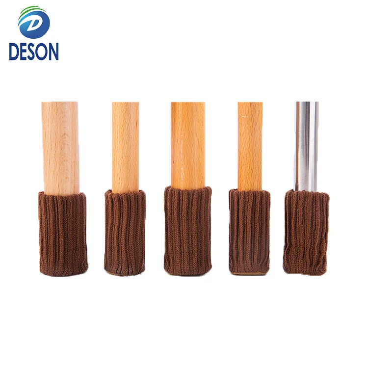 Deson Furniture Leg Covers Rubber Foot Protector Pads with Felt Bottom for Hardwood Floors Reduce Noise and Floor Scratches