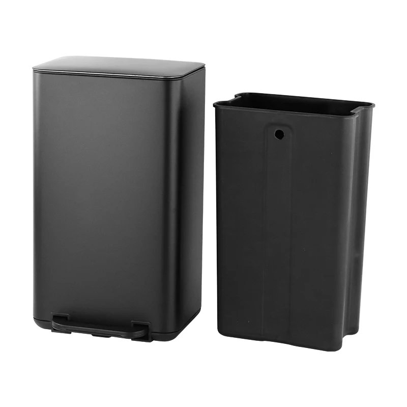 30L indoor rectangular stainless steel trash can bathroom trash can kitchen large capacity pedal  bin with soft closed function