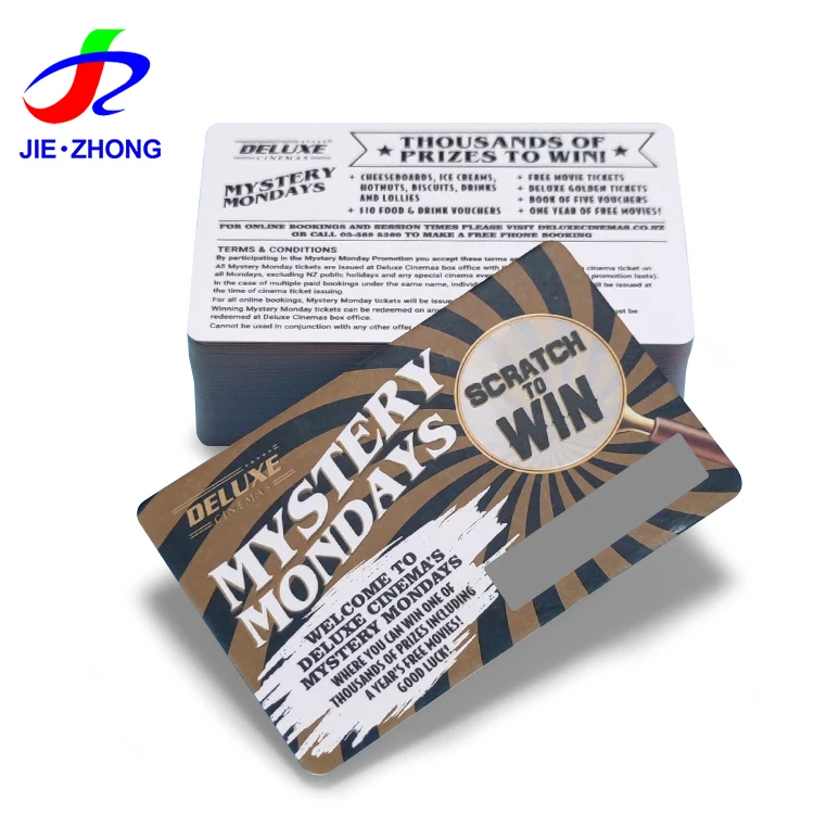 Bulk Custom Printing Surprise Scratch And Win Lottery Tickets Card