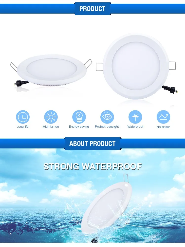 Good price waterproof ip44 ip54 ip65 20w flat led panel lamp recessed round ultra thin slim led ceiling panel light
