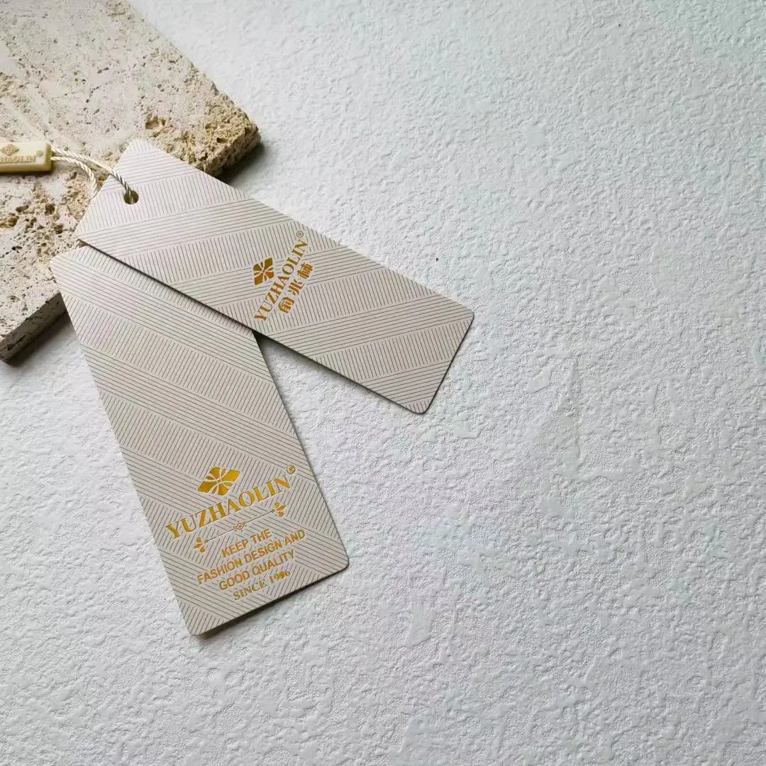 Personalized Hang Tags Custom Printed gold embossed and Text Price Tags for Clothes, Jewelry