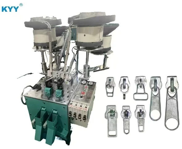 KYY Non Lock Slider Assembly Machine Automatic Luggage Bag Zipper Slider Making Machine with Customized Multiple Vibrators