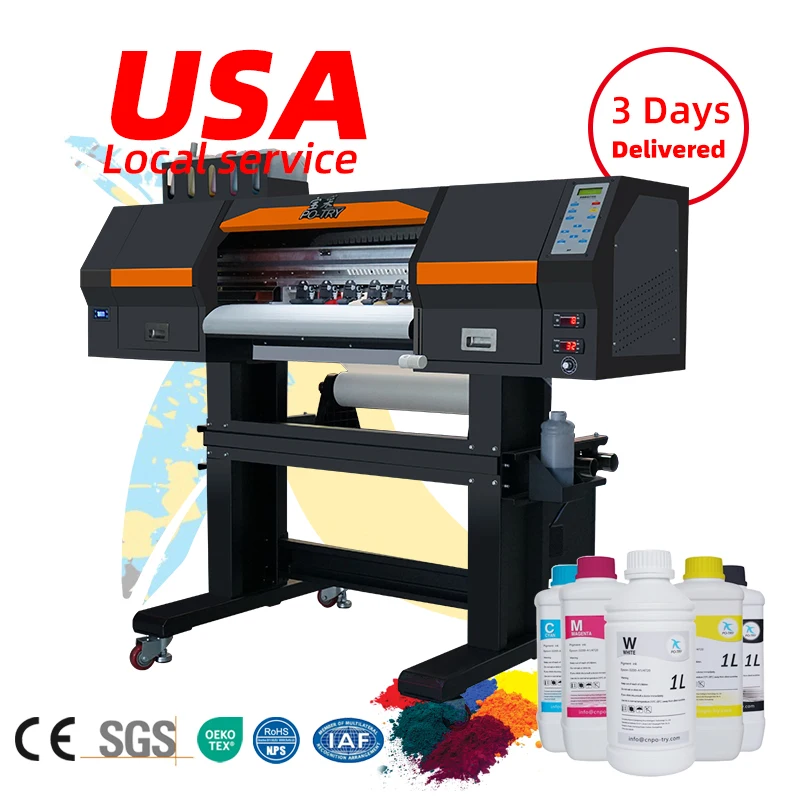 POTRY 4720 i3200 4 Print head xp600 A2 60cm A4 30cm heat transfer direct to film inkjet DTF printer