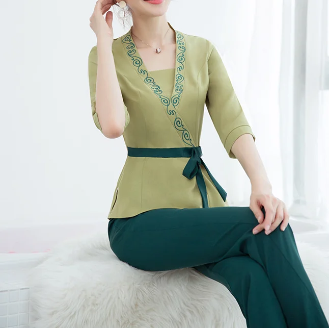 New foot bath and pedicure technician clothes female Chinese beauty salon beautician health club work clothes